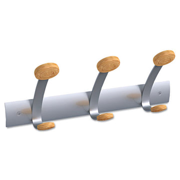 Alba™ Wooden Coat Hook, Five Wood Peg Wall Rack, Brown-silver freeshipping - TVN Wholesale